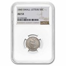 1840 Liberty Seated Half Dollar AU-53 NGC (Small Letters)