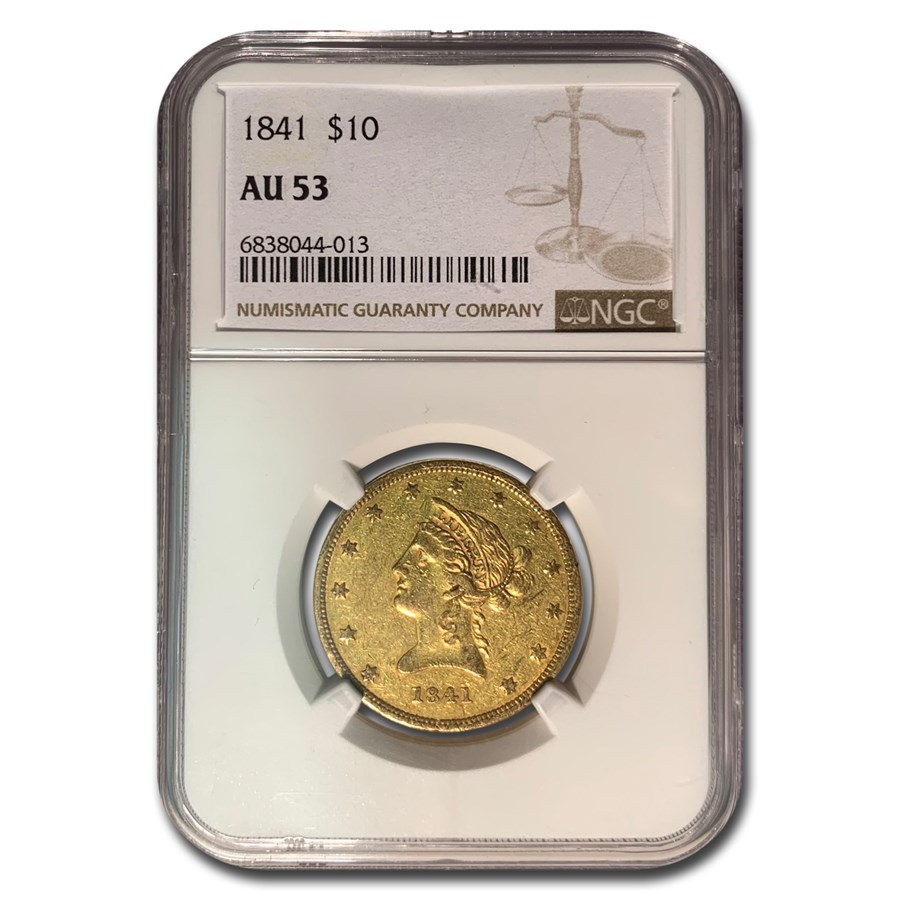 1841 $10 Liberty Gold Eagle AU-53 NGC