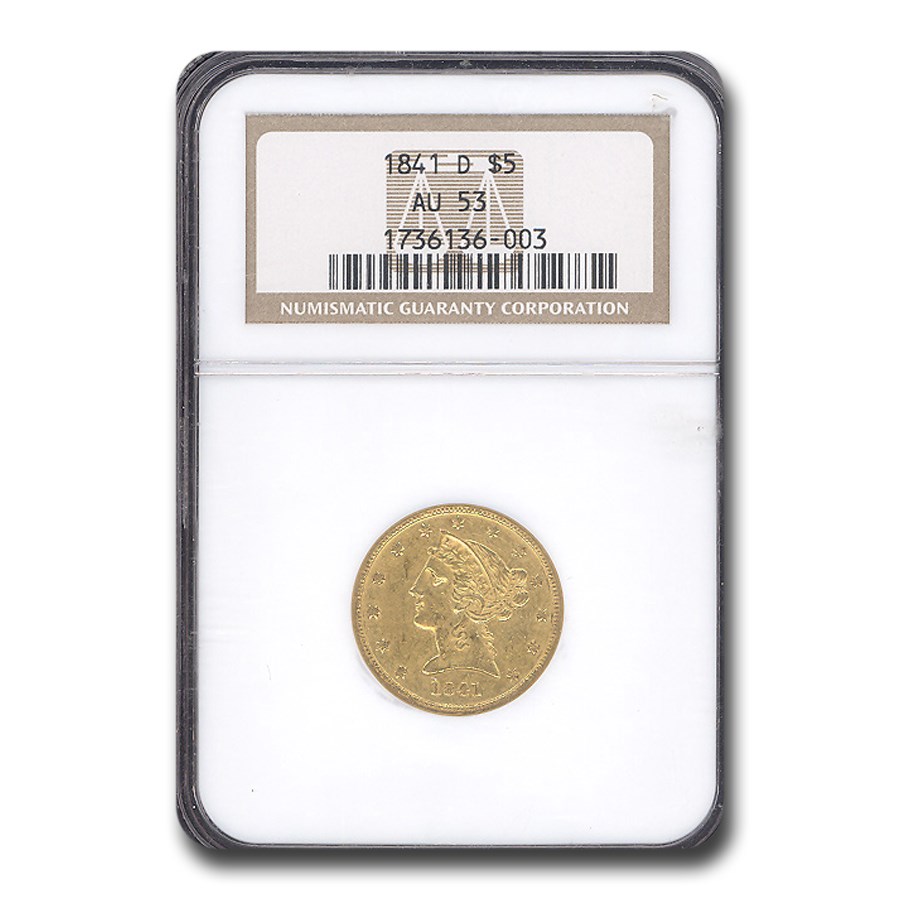 Buy 1841-D $5 Liberty Gold Half Eagle AU-53 NGC | APMEX