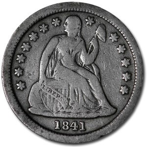 1841 Liberty Seated Dime VF