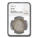 1841 Liberty Seated Dollar AU-58 NGC