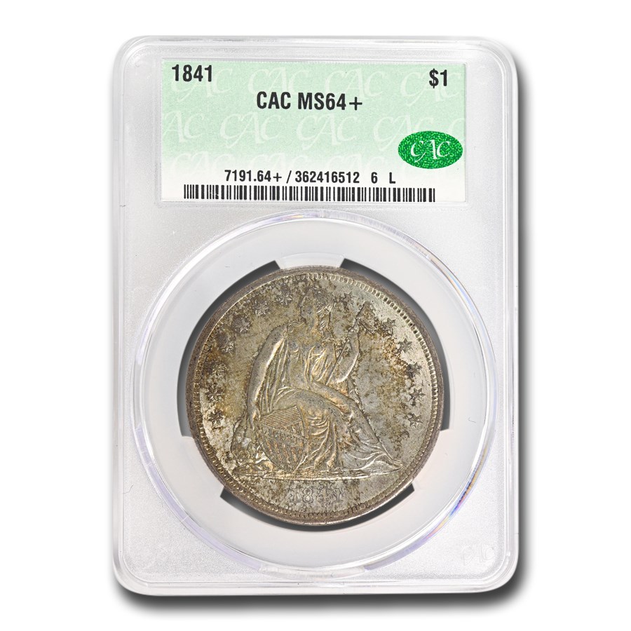 1841 Liberty Seated Dollar MS-64+ CACG