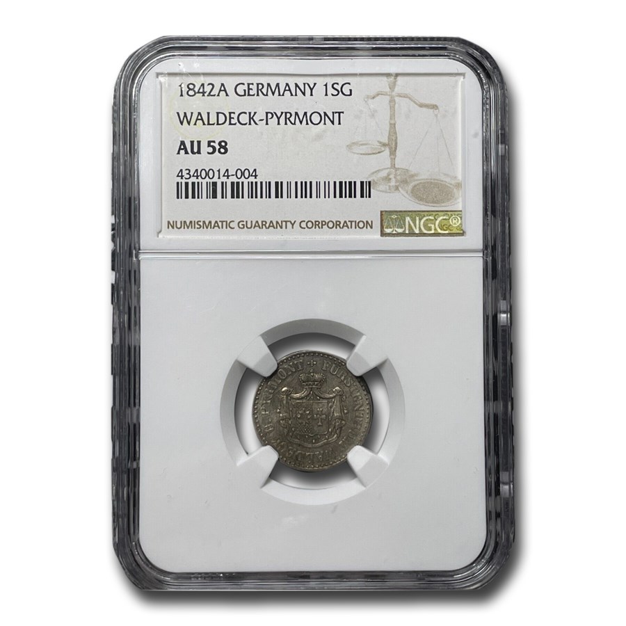 1842-A Germany Silver Groschen AU-58 NGC (Wal-Pyrmont)