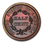 1842 Half Cent PR-65 CACG (Restrike, Red/Brown)