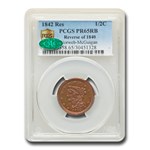 1842 Half Cent PR-65 PCGS CAC (RB, Restrike, Reverse of 1840)