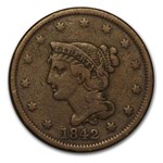 1842 Large Cent Lg Date Fine