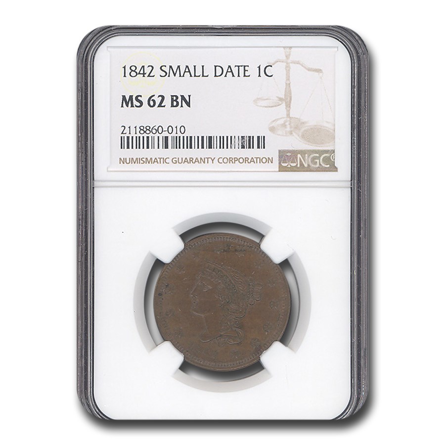 Buy 1842 Large Cent MS-62 NGC (Brown, Small Date) | APMEX