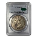 1842 Liberty Seated Dollar AU-53 PCGS CAC