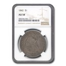 1842 Liberty Seated Dollar AU-58 NGC