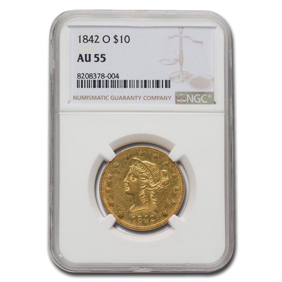 Buy 1842-O $10 Liberty Gold Eagle AU-55 NGC | APMEX