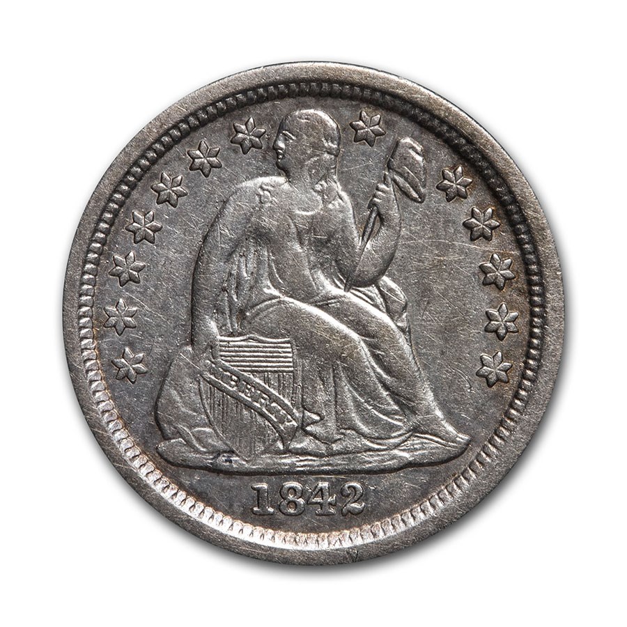 1842-O Liberty Seated Dime XF