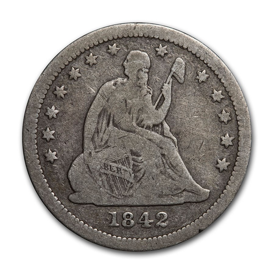 Buy 1842-O Liberty Seated Quarter Good/VG (Large Date) | APMEX