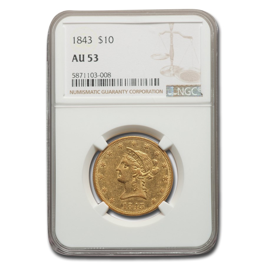 Buy 1843 $10 Liberty Gold Eagle AU-53 NGC | APMEX