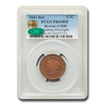 1843 Half Cent PR-65 PCGS CAC (RB, Restrike Reverse of 1840)