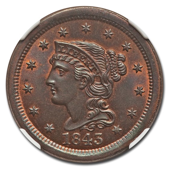 Buy 1843 Large Cent MS-66 NGC (Red/Brown, Mature Head) | APMEX