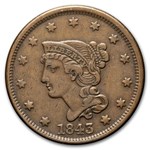 1843 Large Cent Petite Head, Lg Letters XF