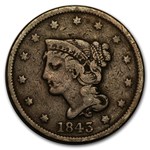 1843 Large Cent Petite Head, Sm Letters Fine