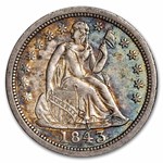 1843 Liberty Seated Dime AU