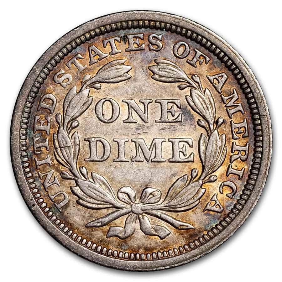 1843 Liberty Seated Dime AU