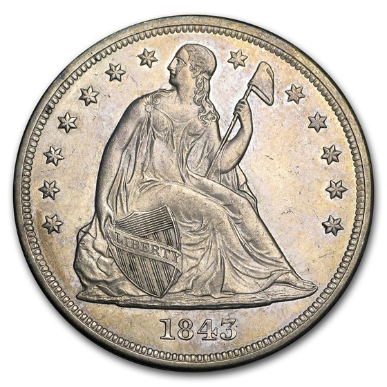 Buy 1843 Liberty Seated Dollar AU | APMEX