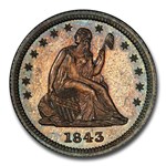 1843 Liberty Seated Quarter PR-64 PCGS CAC