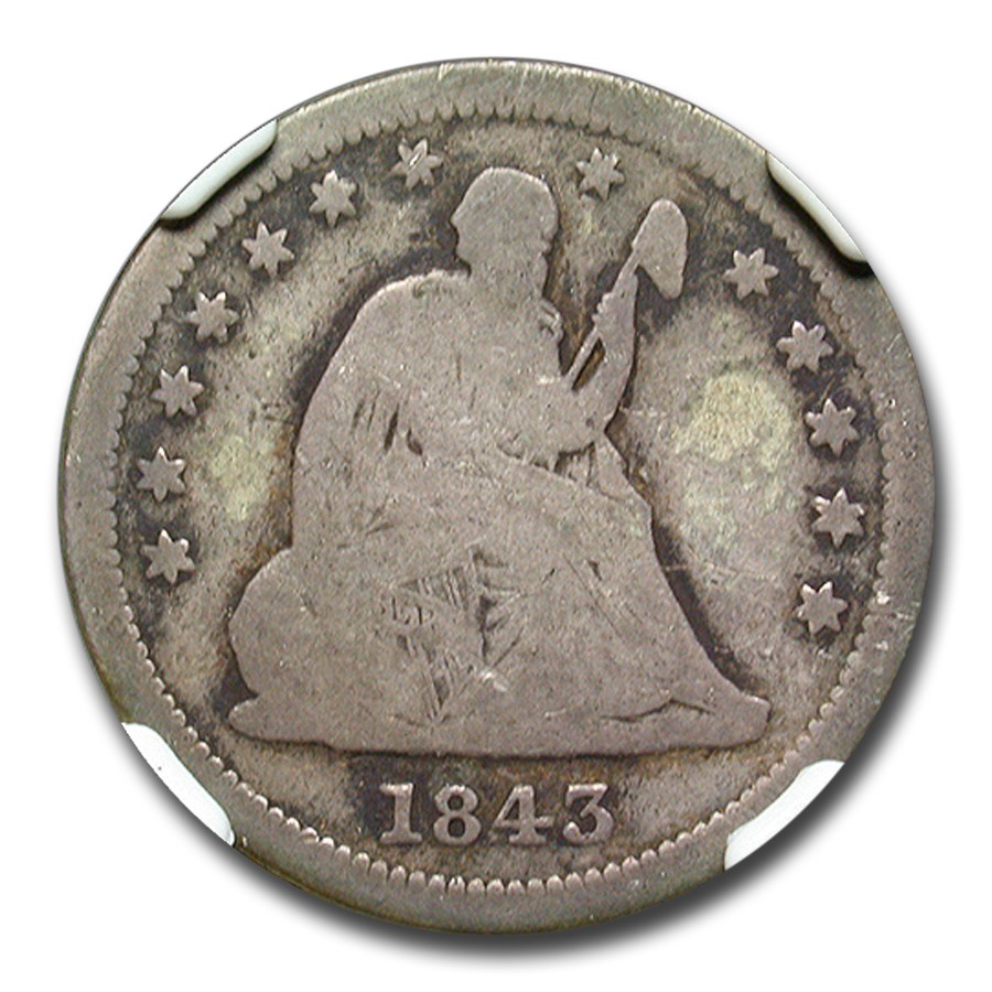 1843-O Liberty Seated Quarter Good-6 NGC