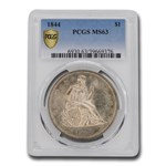 1844 Liberty Seated Dollar MS-63 PCGS