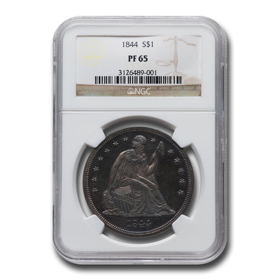 1844 Liberty Seated Dollar PF-65 NGC