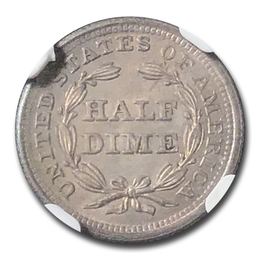 1844 half shops dime