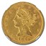 1845 $5 Liberty Gold Half Eagle MS-61 NGC