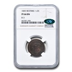 1845 Half Cent PF-66 NGC CAC (Brown, Restrike B-3)