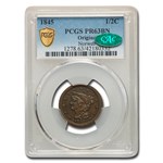 1845 Half Cent PR-63 PCGS CAC (Brown, Original)