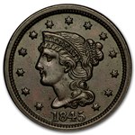 1845 Large Cent AU