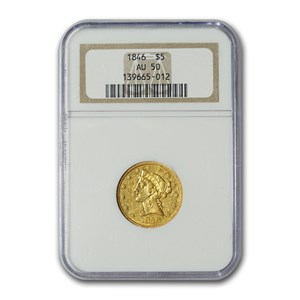 Buy 1846 $5 Liberty Gold Half Eagle AU-50 NGC (Large Date) | APMEX