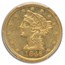 1846-D $5 Liberty Gold Half Eagle MS-61 PCGS