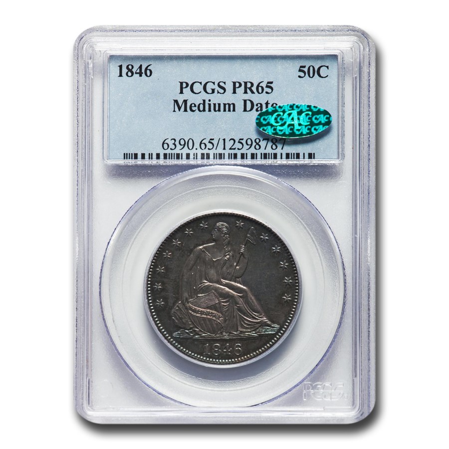 1846 Liberty Seated Half Dollar PR-65 PCGS CAC (Medium Date)