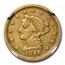1846-O $2.50 Liberty Gold Quarter Eagle Fine-12 NGC