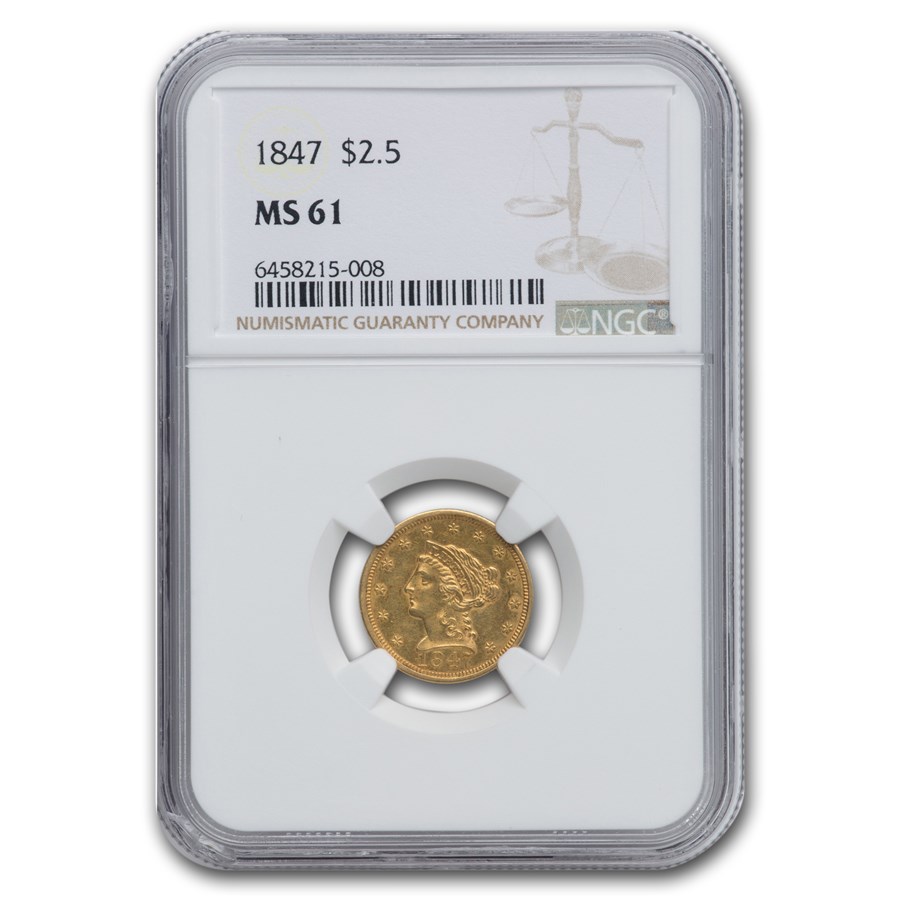 Buy 1847 $2.50 Liberty Gold Quarter Eagle Ms-61 Ngc 