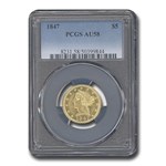 1847 $5 Liberty Gold Half Eagle AU-58 PCGS