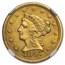 1847-C $2.50 Liberty Gold Quarter Eagle AU-55 NGC