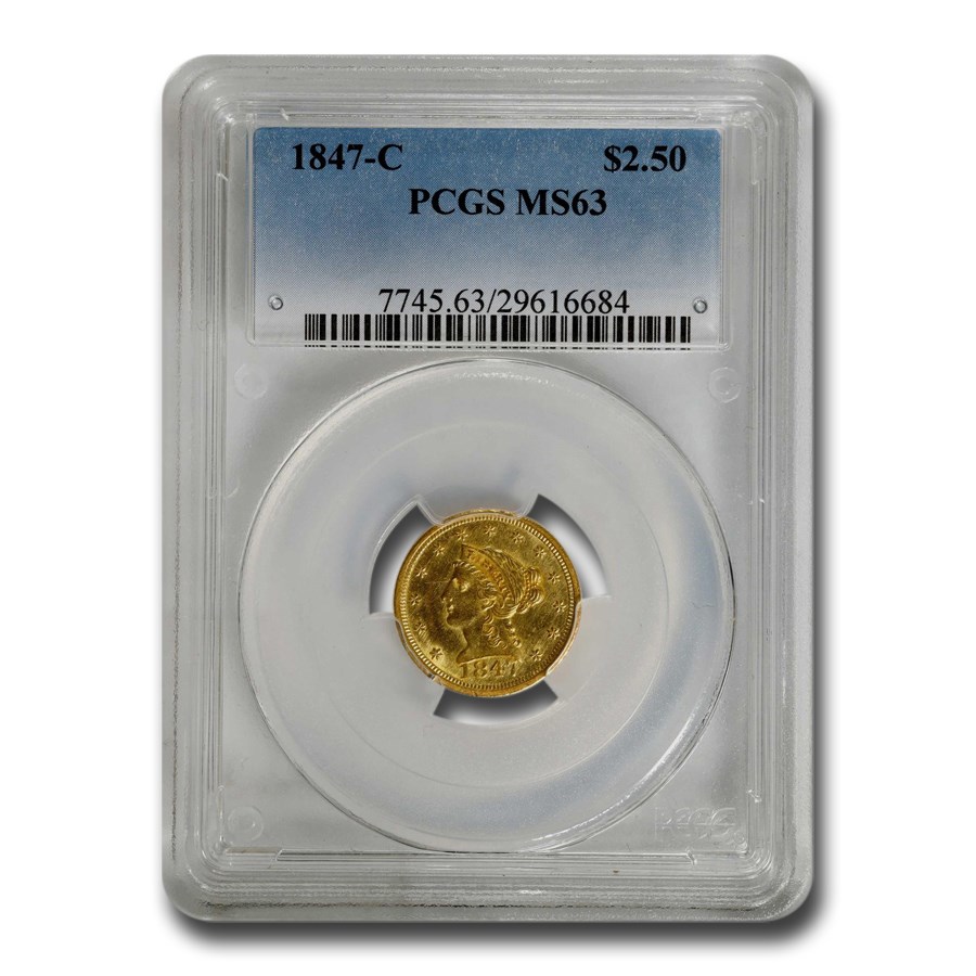 1847-C $2.50 Liberty Gold Quarter Eagle MS-63 PCGS