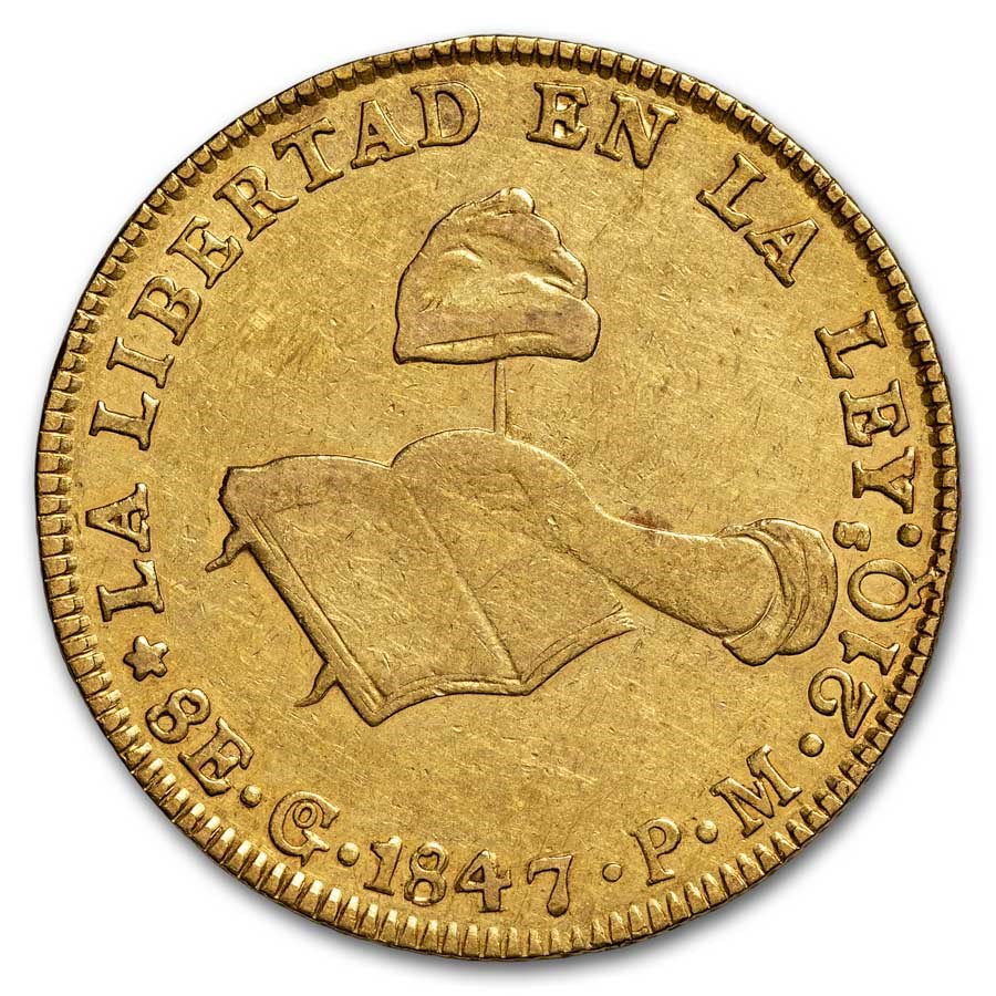 1847-Go PM Federal Republic of Mexico Gold 8 Escudos XF