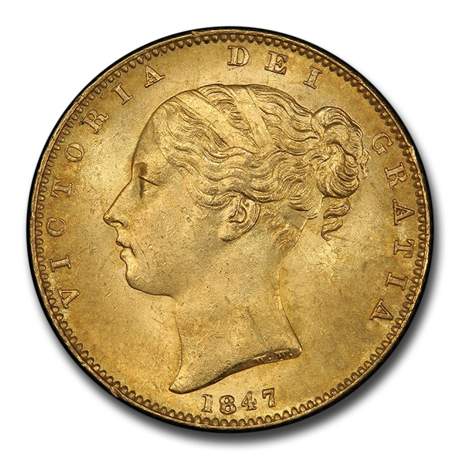 1847 Great Britain Gold Sovereign Victoria MS-64 PCGS