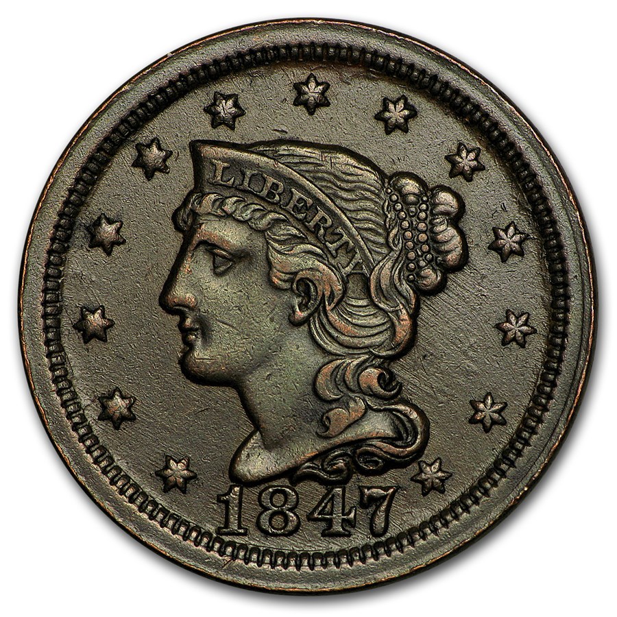1847 Large Cent XF