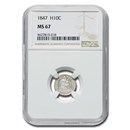 1847 Liberty Seated Half Dime MS-67 NGC