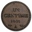 1848-1851 Second French Republic Bronze 1 Centime XF