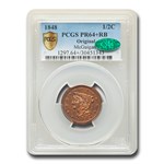 1848 Half Cent PR-64+ PCGS CAC (Red/Brown, Original)