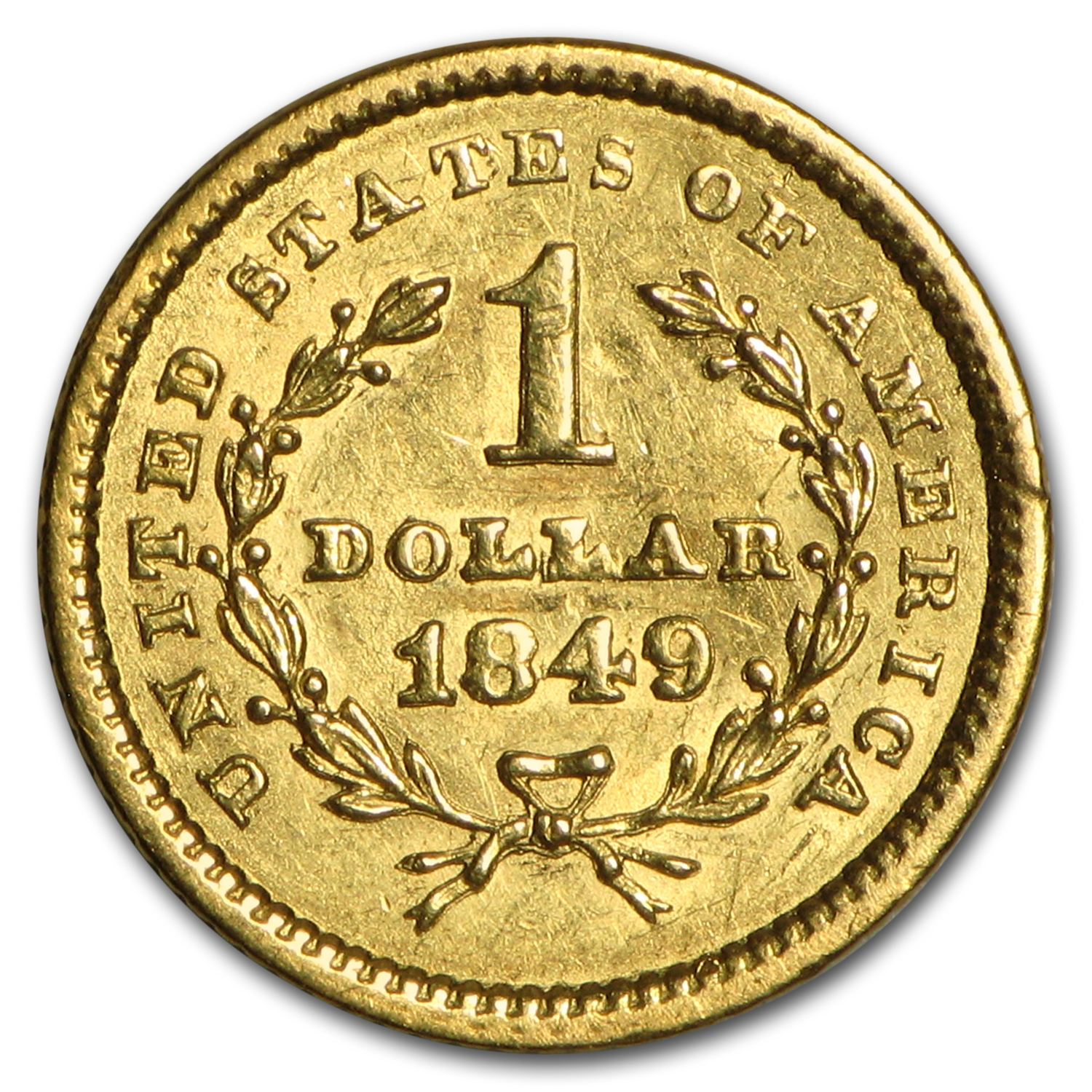 アンティークコイン 金貨 RARE 1849-D Liberty HEAD Gold Dollar G$1