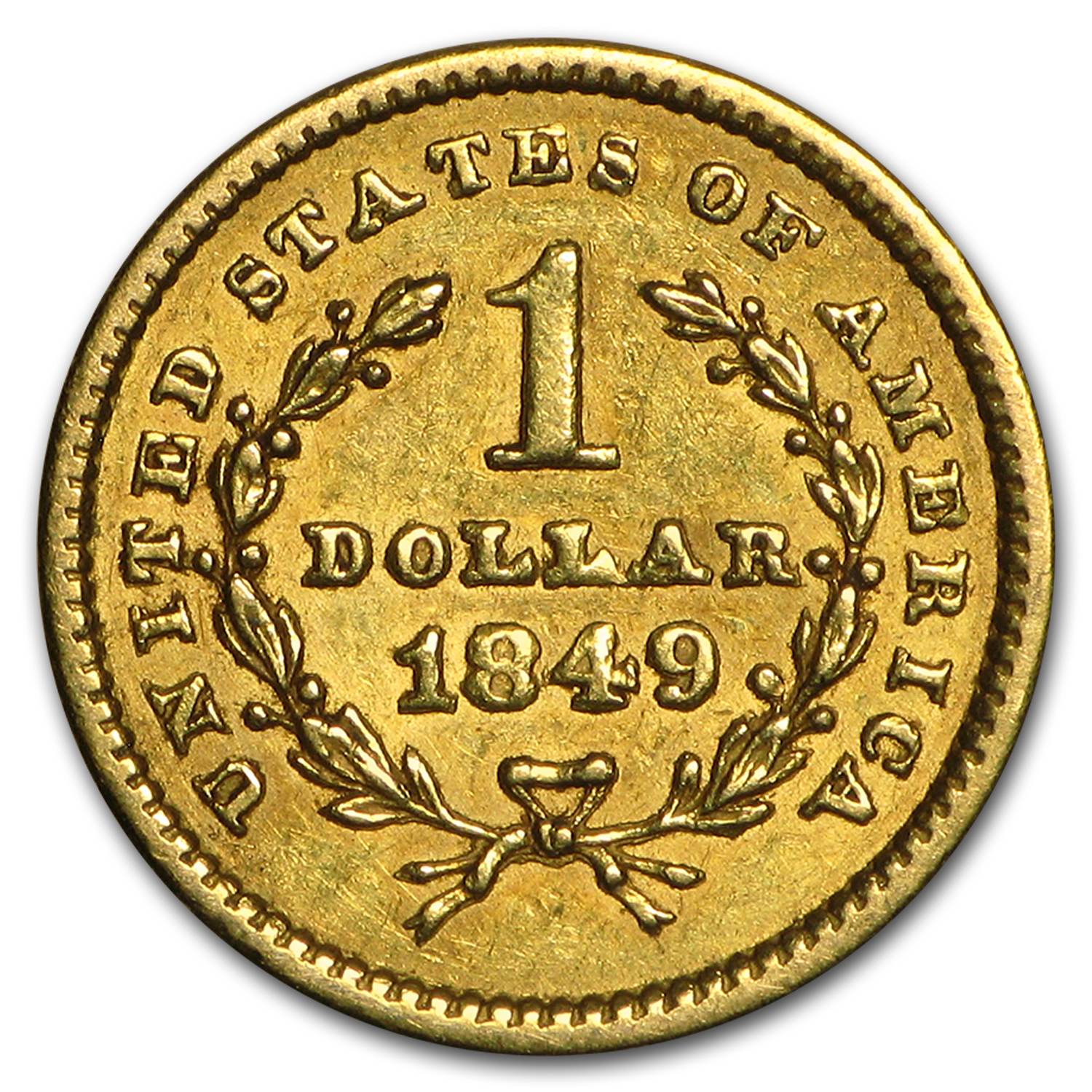 アンティークコイン 金貨 RARE 1849-D Liberty HEAD Gold Dollar G$1