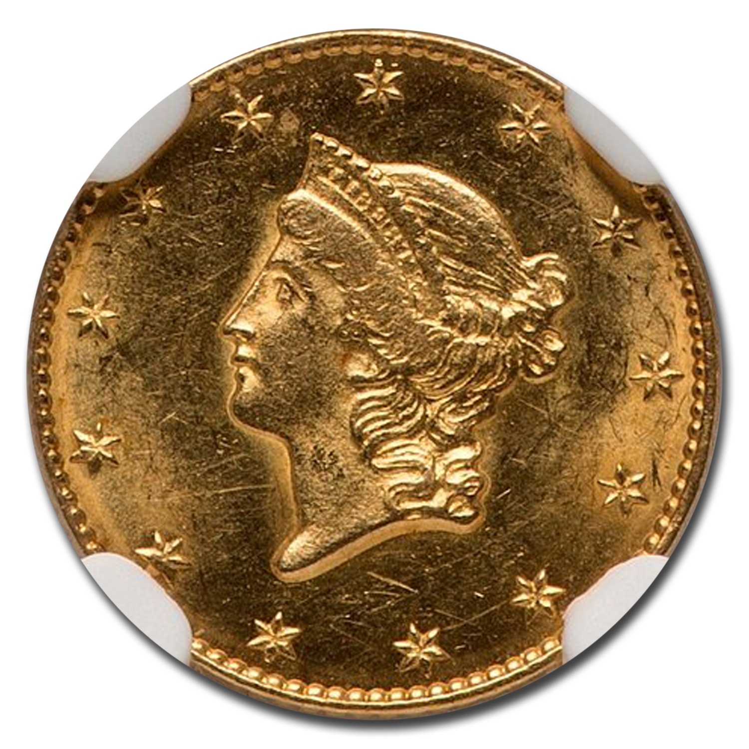 アンティークコイン 金貨 RARE 1849-D Liberty HEAD Gold Dollar G$1